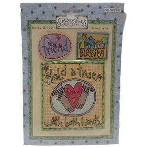 🍒4 for $20🍒 New - Sue Dreamer - Woven Accents - True Friends - Scrapbook Craft